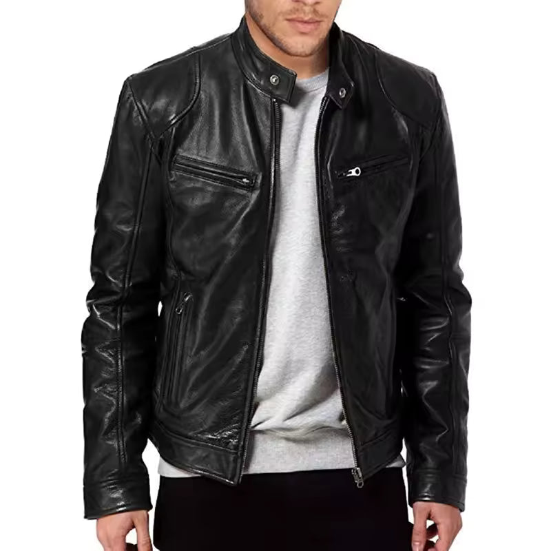 Urban Slim Fit Leather Motorcycle Jacket