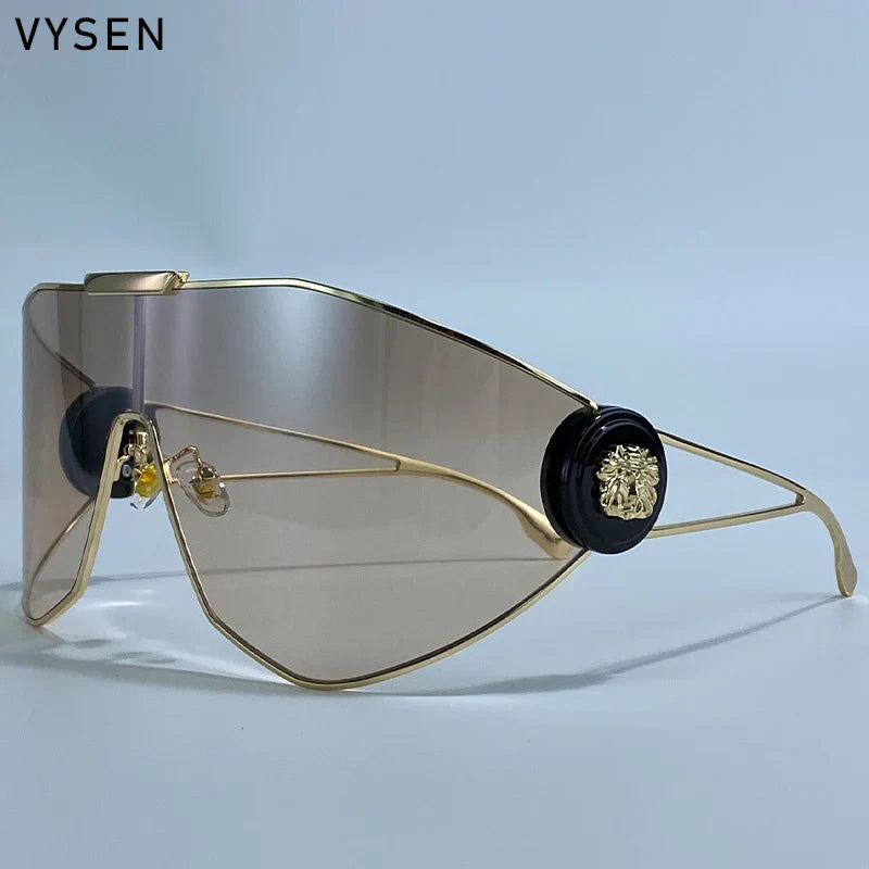 Oversized One-Piece Windproof Mask Sunglasses Women 2025 Luxury Brand