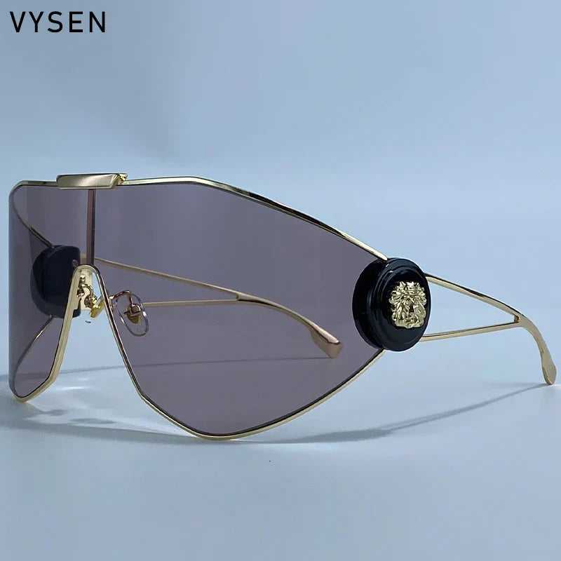 Oversized One-Piece Windproof Mask Sunglasses Women 2025 Luxury Brand