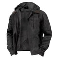 Casual Brown Zip-Up Jacket with Hood